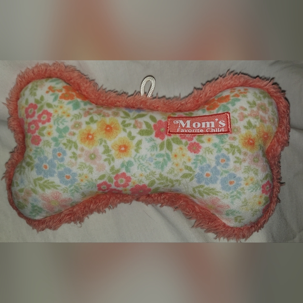 Mom's Favorite Child Floral Plush Squeaky Dog Toy